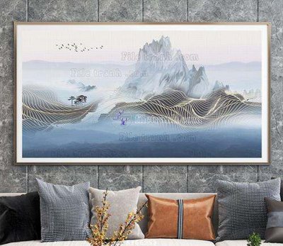 File in lụa File tranh hiện đại pha lê gương KF66953 (phong cảnh) File tranh hiện đại pha lê gương KF66953