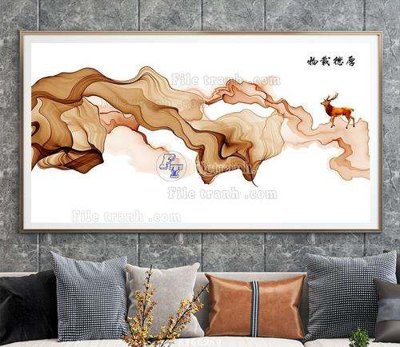 File tranh File tranh hiện đại pha lê gương KF66960 (gốc) chủ đề thiên nhiên