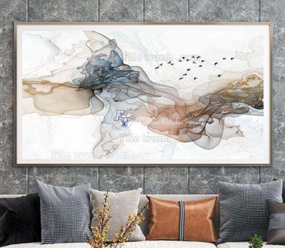 File in trần File tranh hiện đại pha lê gương KF66975 (bản gốc) bầu trời