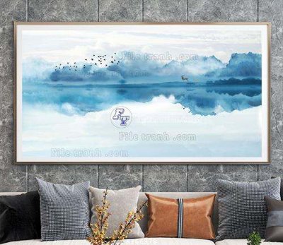 File tranh File tranh hiện đại pha lê gương KF66978 (bản gốc) in lụa dán tường