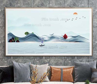 File gốc File tranh hiện đại pha lê gương KF66988 (in lụa) hoa văn cổ điển