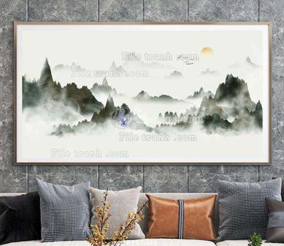 File tranh File tranh hiện đại pha lê gương KF67009 (ảnh gốc) in trần nhà
