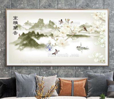 File in ấn File tranh hiện đại pha lê gương KF67011 chuyên nghiệp