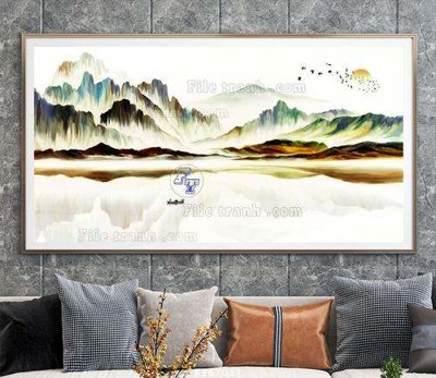 Hình ảnh file gốc File tranh hiện đại pha lê gương KF67017 cho in UV