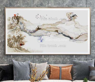 File gốc File tranh hiện đại pha lê gương KF67023 (in mica) làm quà tặng