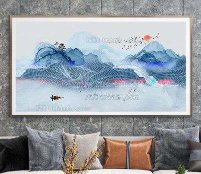 File tranh in trần 3D File tranh hiện đại pha lê gương KF67038 (ảnh gốc)