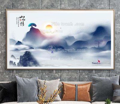 File gốc File tranh hiện đại pha lê gương KF67071 (ảnh chi tiết) để in lụa