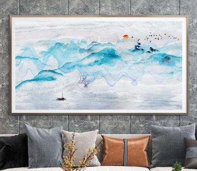 File gốc in tráng gương File tranh hiện đại pha lê gương KF67075 chi tiết