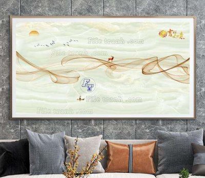 File gốc in mica File tranh hiện đại pha lê gương KF67079 chất lượng