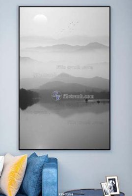File in trần File tranh hiện đại pha lê gương KF67254 (bản gốc) đại dương