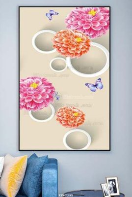 File in lụa File tranh hiện đại pha lê gương KF67295 (chất lượng cao) File tranh hiện đại pha lê gương KF67295