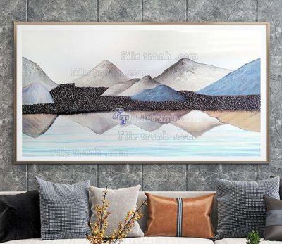 File in mica File tranh hiện đại pha lê gương KF67327 (bản gốc) làm vách ngăn