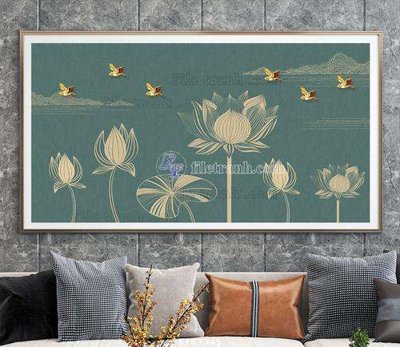 File gốc File tranh hiện đại pha lê gương KF67345 (in lụa) trang trí tường