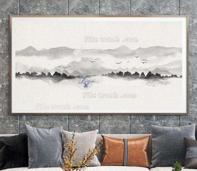 File gốc File tranh hiện đại pha lê gương KF67465 (in mica) trang trí