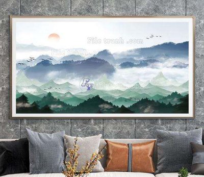 Tải file File tranh hiện đại pha lê gương KF67476 (gốc) chủ đề phong thủy