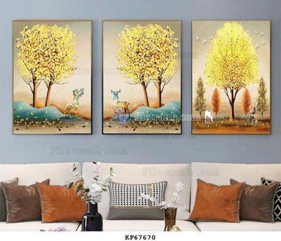 File gốc File tranh hiện đại pha lê gương KF67670 (in mica) trang trí