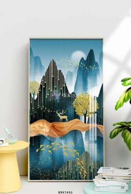 File gốc File tranh hiện đại pha lê gương KF67692 (in mica) làm bảng hiệu