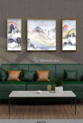 File in trần File tranh hiện đại pha lê gương KF67700 (bản gốc) mây trời