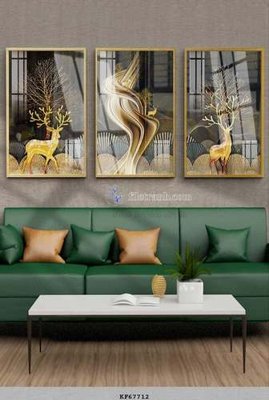 File tranh File tranh hiện đại pha lê gương KF67712 (bản gốc) in lụa 5D
