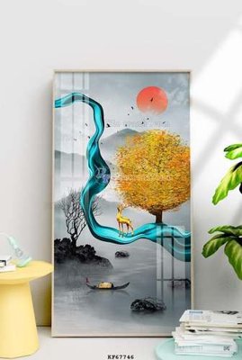 Tải file tranh gốc File tranh hiện đại pha lê gương KF67746 chất lượng cao