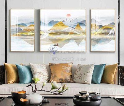 File in trần File tranh hiện đại pha lê gương KF67751 (file gốc) phong thủy