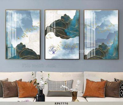 Tải file File tranh hiện đại pha lê gương KF67770 (PSD) cho in ấn quảng cáo