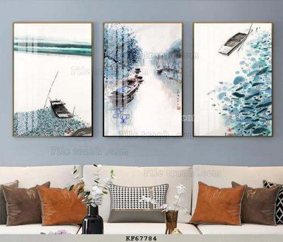 File tranh File tranh hiện đại pha lê gương KF67784 (bản gốc) in lụa 3D