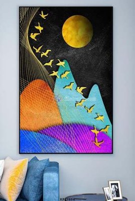 File tranh PSD File tranh hiện đại pha lê gương KF67804 chất lượng cao