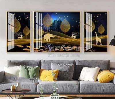 File gốc in tráng gương File tranh hiện đại pha lê gương KF68020 chi tiết