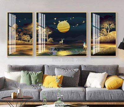 File gốc File tranh hiện đại pha lê gương KF68045 (trang trí) phòng làm việc