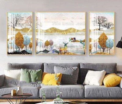 File tranh File tranh hiện đại pha lê gương KF68072 (bản gốc) trang trí văn phòng