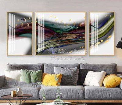 File tranh File tranh hiện đại pha lê gương KF68074 (gốc) chủ đề con người