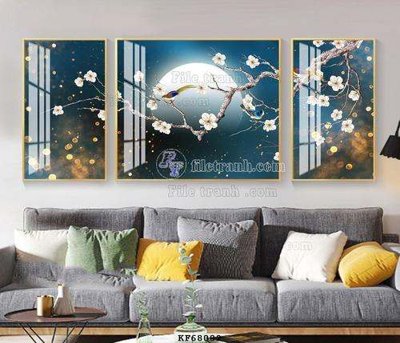 File tranh File tranh hiện đại pha lê gương KF68082 (gốc) chủ đề tĩnh vật