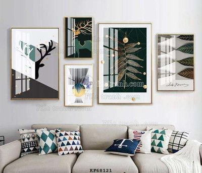 Download file gốc File tranh hiện đại pha lê gương KF68121 (in lụa) tranh 3D