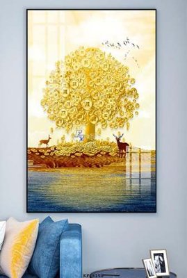 Download file File tranh hiện đại pha lê gương KF68158 (gốc) in mica đèn LED