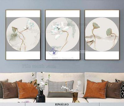 File gốc File tranh hiện đại pha lê gương KF68183 (in lụa) hoa văn cổ điển