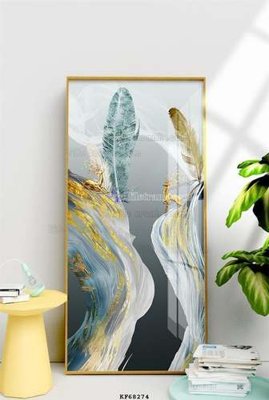 File gốc in mica File tranh hiện đại pha lê gương KF68274 chất lượng