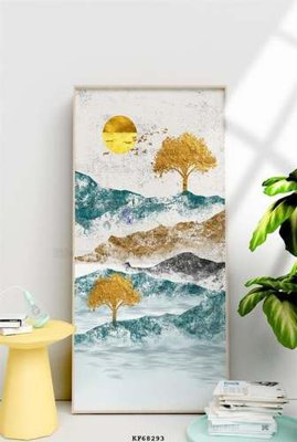 File gốc File tranh hiện đại pha lê gương KF68293 (in lụa) tranh thuận buồm