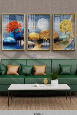 File tranh File tranh hiện đại pha lê gương KF68364 (gốc) in trên kính