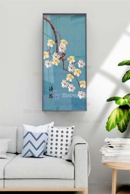 File in mica File tranh hiện đại pha lê gương KF68389 (bản gốc) làm vách ngăn