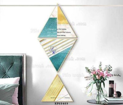 File gốc File tranh hiện đại pha lê gương KF68489 (ảnh chi tiết) để in lụa