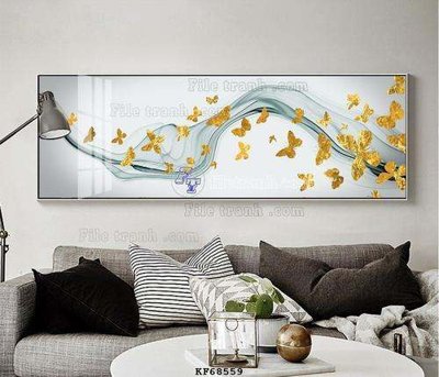 File in trần File tranh hiện đại pha lê gương KF68559 (file gốc) hoa văn 3D