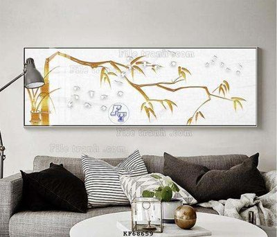 Hình ảnh file gốc in lụa File tranh hiện đại pha lê gương KF68659