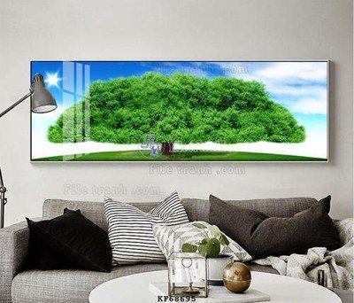 File gốc in mica File tranh hiện đại pha lê gương KF68695 chất lượng