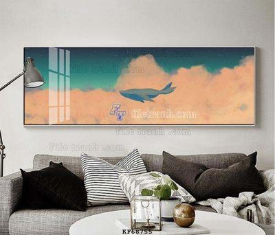 File in trần File tranh hiện đại pha lê gương KF68755 (file gốc) phong thủy