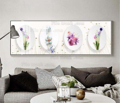 File gốc in mica File tranh hiện đại pha lê gương KF68774 chất lượng