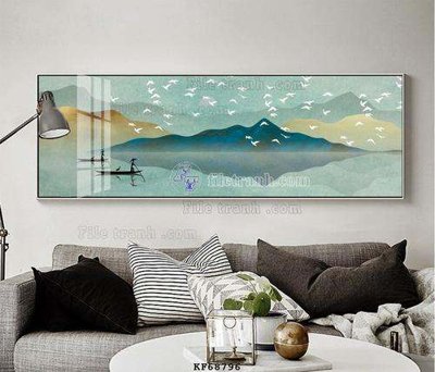 File gốc File tranh hiện đại pha lê gương KF68796 (in lụa) tranh phong thủy