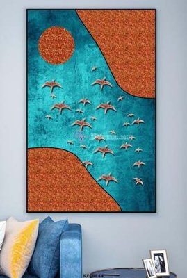 File tranh File tranh hiện đại pha lê gương KF68844 (bản gốc) in lụa dán tường