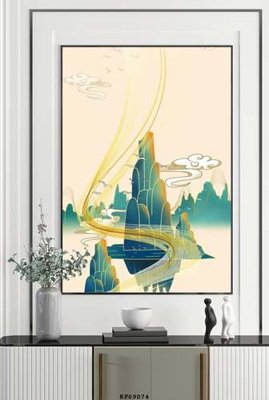 File tranh File tranh hiện đại pha lê gương KF69074 (bản gốc) in lụa 3D