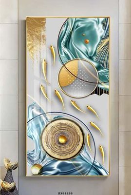 File gốc File tranh hiện đại pha lê gương KF69299 (in lụa) trang trí tường